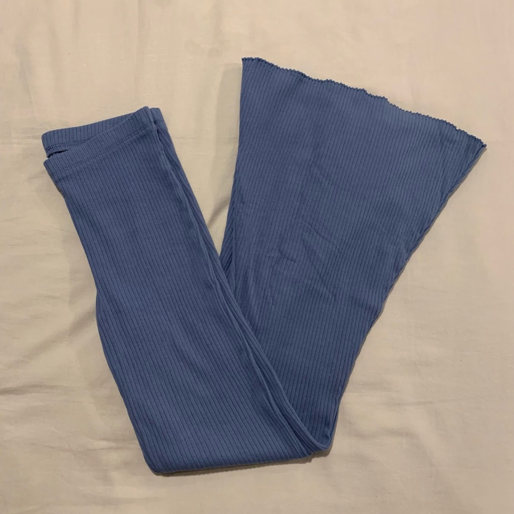 Aerie Kick-It Ribbed High Waisted Super Flare Pant